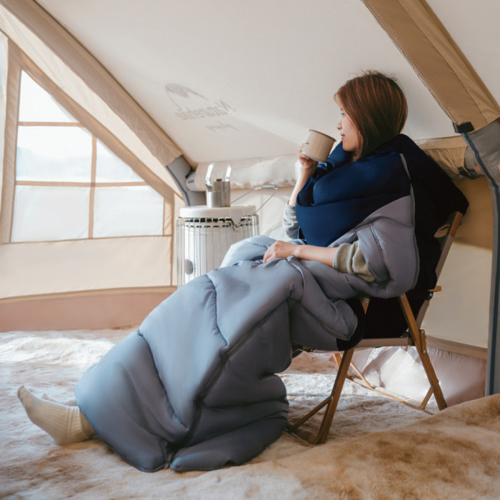 Спальник з капюшоном Naturehike Sunny Day PL02 U450 CNK2550WS028, (3,9°C), лівий, блакитно-синій