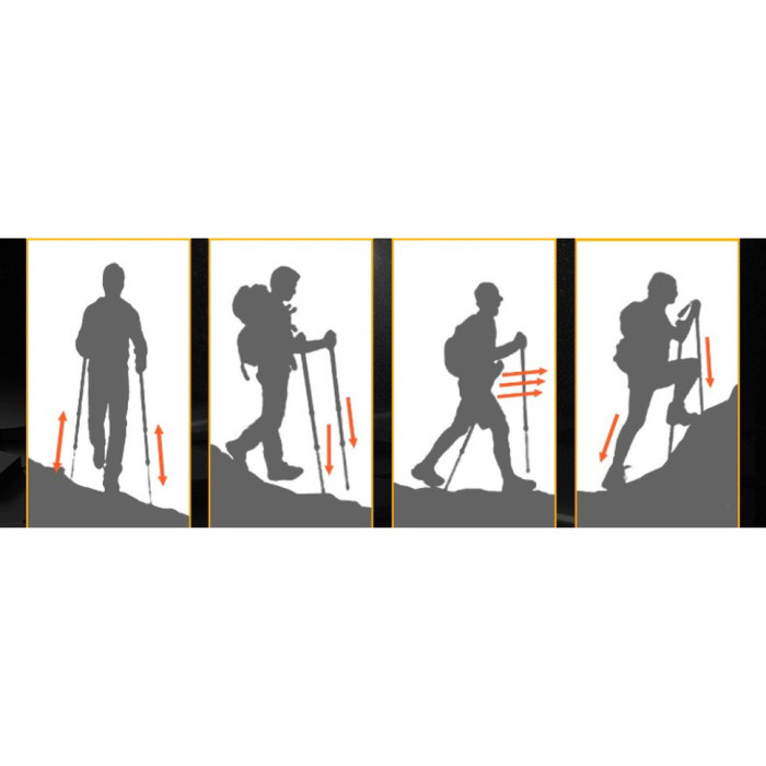 Трекінгова палиця Naturehike NH17D017-D, 56-120 см, сіра