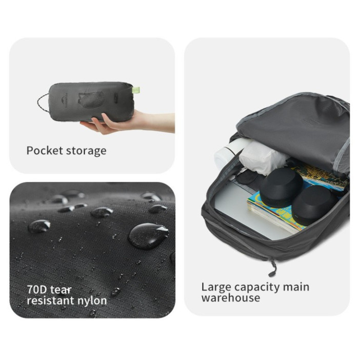 Рюкзак компактний Naturehike CNK2450XB026, 20 л, сірий