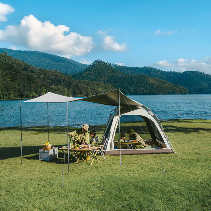 Чотиримісний намет із тентом автоматичний Naturehike Ango, коричневий CNK2550WS010