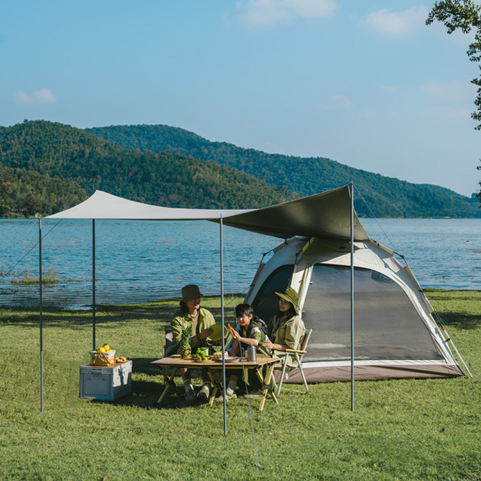 Чотиримісний намет із тентом автоматичний Naturehike Ango, коричневий CNK2550WS010