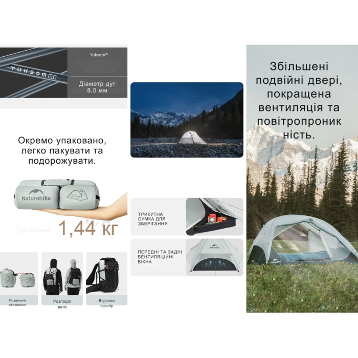 Двомісний намет Naturehike Star River UL коричневий CNK2450WS022