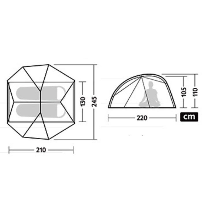 Двомісний намет Naturehike Star River UL, сірий CNK2450WS022