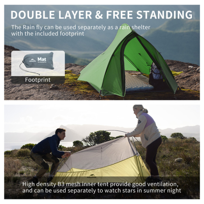 Двомісний намет Naturehike Cloud Up Pro, темно-зелений CNK2350WS020