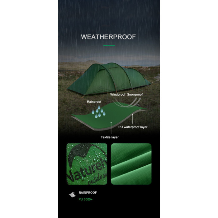 Тримісний намет Naturehike Opalus UL, зелений NH17L001-L