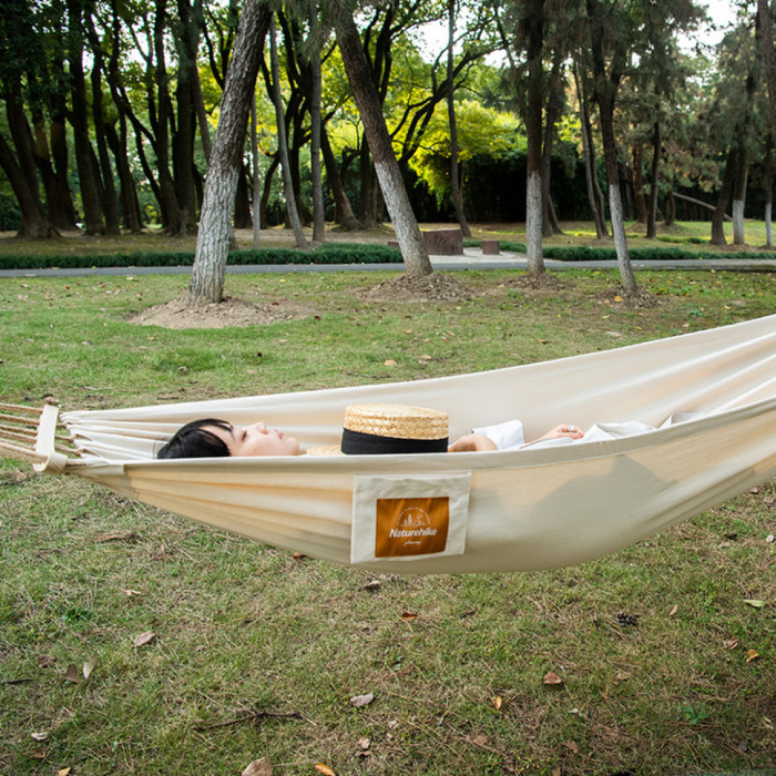 Гамак одномісний без перекидання Naturehike CNK2450WS018, бавовна, зелений