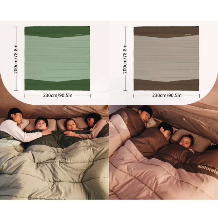 Спальний мішок двомісний Naturehike CNK2300019, зелений