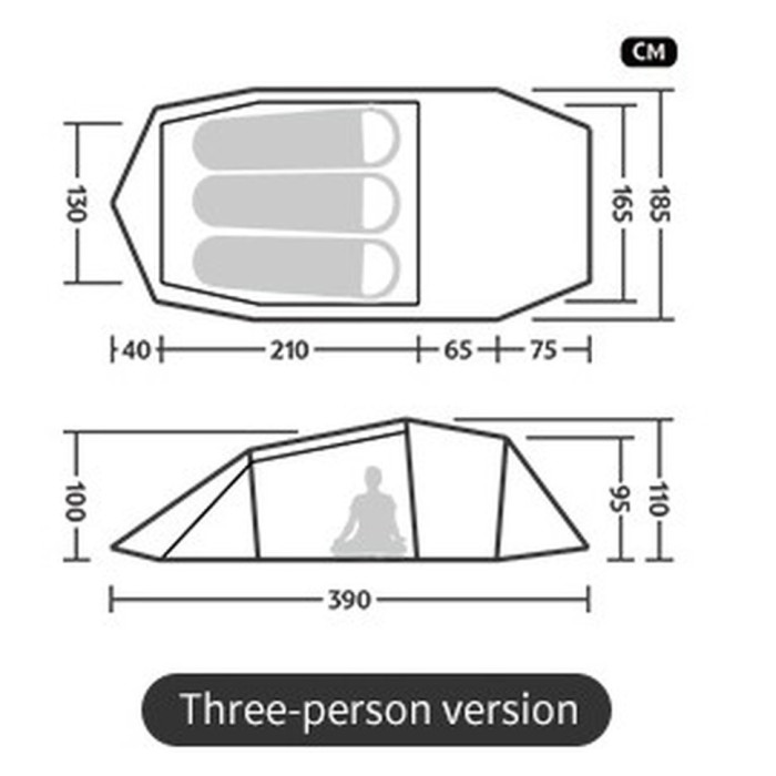 Тримісний намет Naturehike Opalus UL, темно-зелений CNK2450WS036