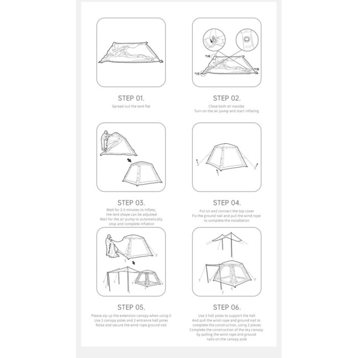 Чотиримісний намет Naturehike Ango автоматичний, надувний із тентом, коричневий CNK2550WS017