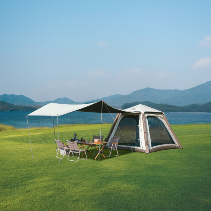 Чотиримісний намет Naturehike Ango автоматичний, надувний із тентом, коричневий CNK2550WS017