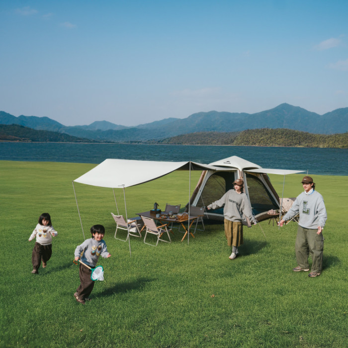 Чотиримісний намет Naturehike Ango автоматичний, надувний із тентом, коричневий CNK2550WS017