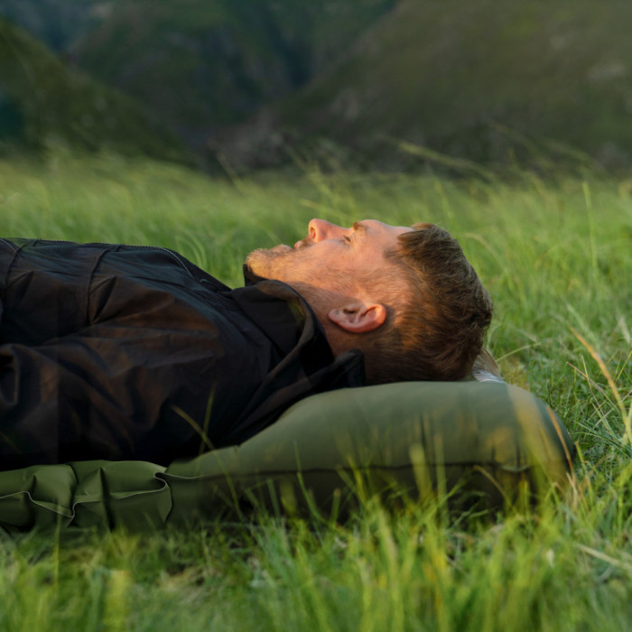 Матрац туристичний надувний одномісний Naturehike CNK2550WS019, 200х60х6.5 см, синій, для кемпінгу із мішком для надування