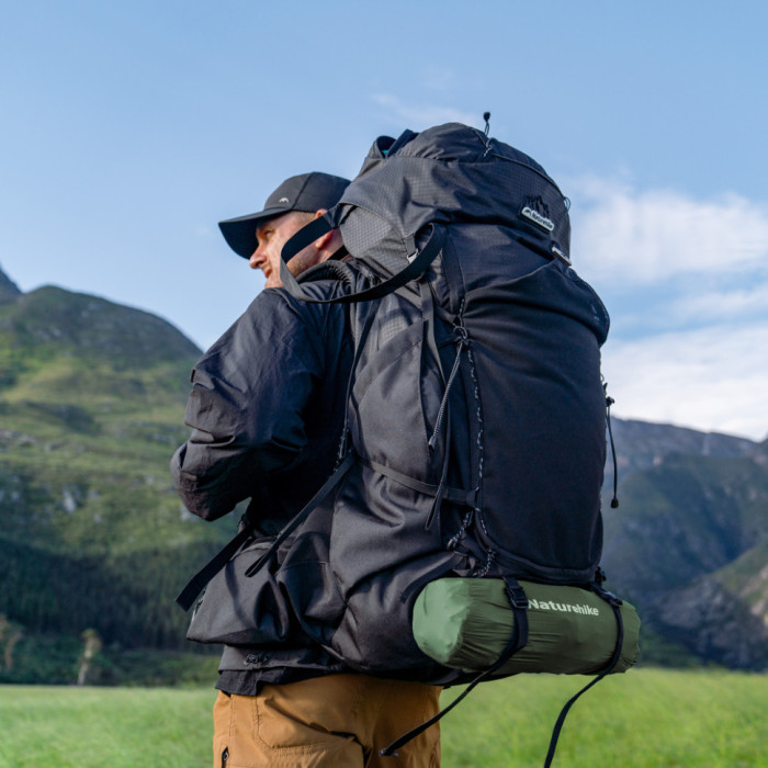 Матрац туристичний надувний двомісний Naturehike CNK2550WS019, 200х125х6.5 см, синій, для кемпінгу із мішком для надування