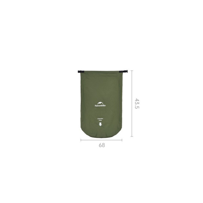 Матрац туристичний надувний двомісний Naturehike CNK2550WS019, 200х125х6.5 см, зелений, для кемпінгу із мішком для надування