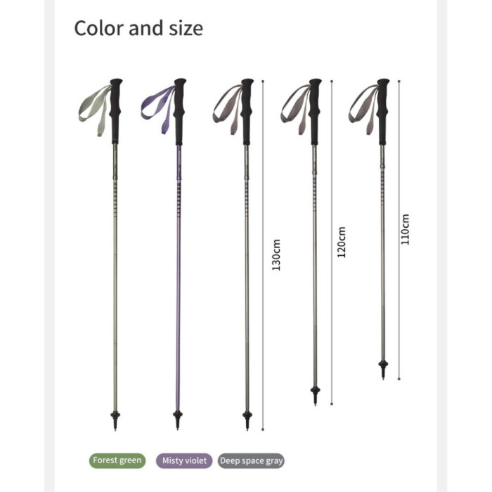 Трекінгова палиця Naturehike CNK2450DS016, 120 см, сіра