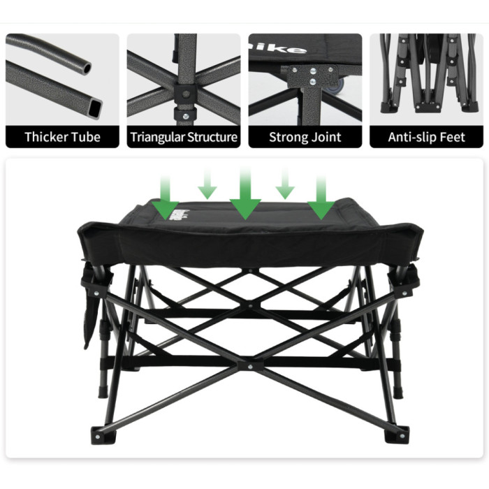 Ліжко складане Naturehike CNK2300WS010, Поліестер Oxford / залізо, чорний