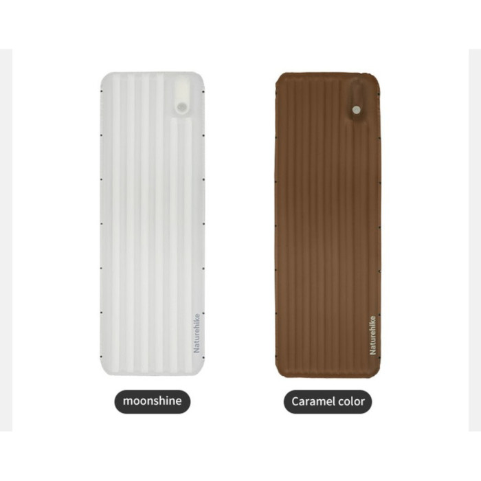 Матрац туристичний надувний одномісний Naturehike CNK2450WS035, 198х68х9.5 см, коричневий із вбудованою помпою для надування
