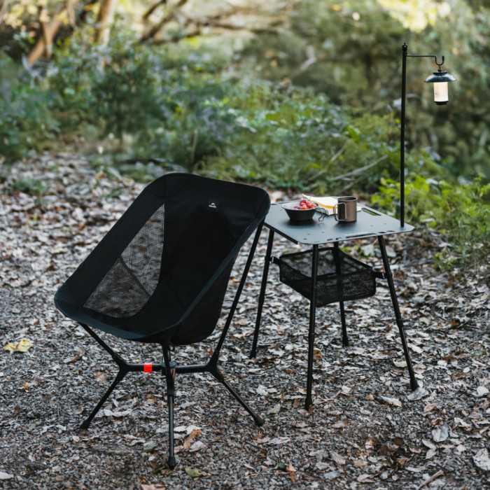 Стілець складаний ультралегкий Naturehike CNK2550JJ013 Yamami YL01, розмір М, алюміній, чорний