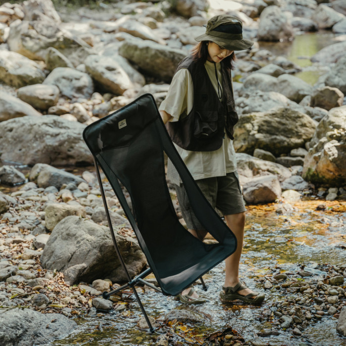 Стілець складаний ультралегкий Naturehike Stellaluna L04 CNK2450JJ015, розмір L, алюміній, сірий