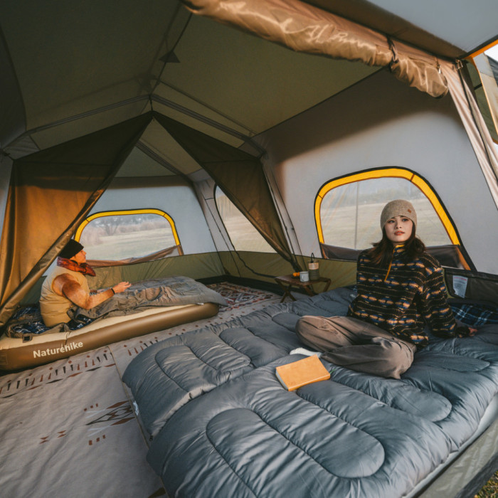 Восьмимісний намет Naturehike Cape 13.1 CNK2450WS050 з швидким розкриттям, сіро-коричневий