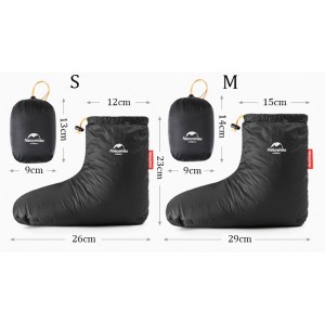 Зимові пухові шкарпетки-чуні Naturehike розмір 36-40, чорні (NH18S023-T)