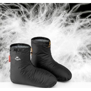 Зимові пухові шкарпетки-чуні Naturehike розмір 40-44, чорні (NH18S023-T)