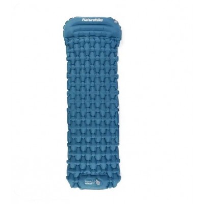 Килимок надувний з подушкою з помпою для надування Naturehike синій (CNK2300DZ0001)