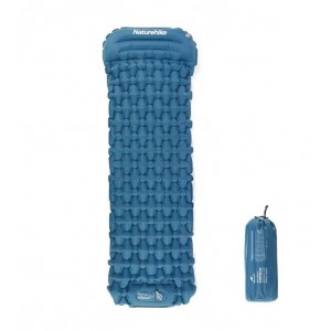 Килимок надувний з подушкою з помпою для надування Naturehike синій (CNK2300DZ0001)