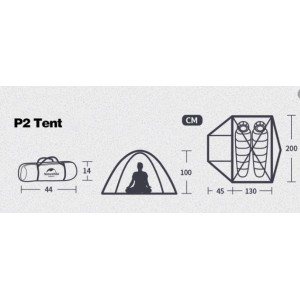 Двомісний намет Naturehike P-Series темно-зелений (NH18Z022-P)