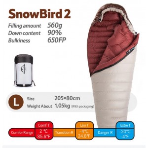 Спальник пуховий Naturehike Snowbird 2 розмір L хакі NH20YD001